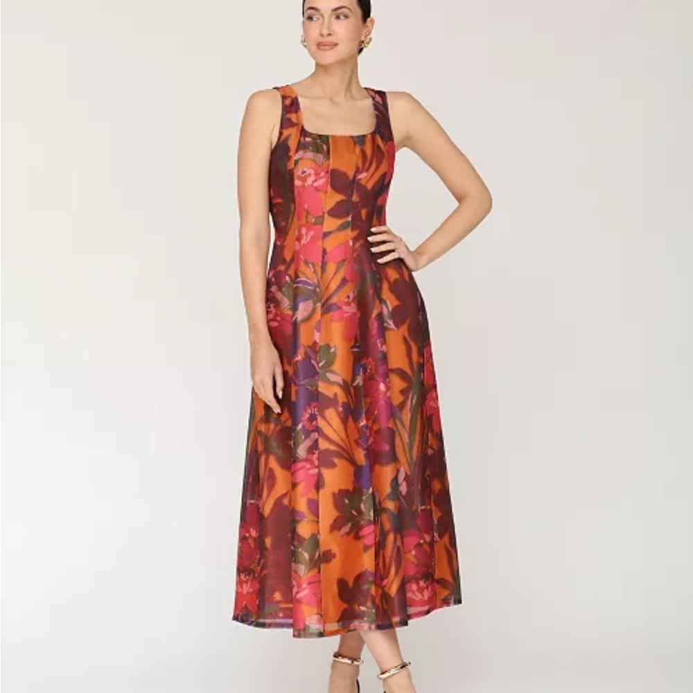 Avec Filles Floral Sleeveless A line Maci  Dress - Jardin